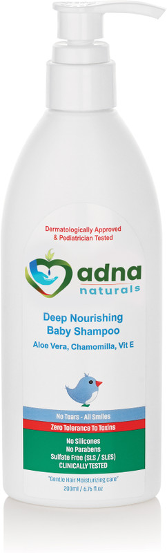 adna Naturals Baby Shampoo| No-Tears | Dermatologist & Pediatrician Tested(200 ml)