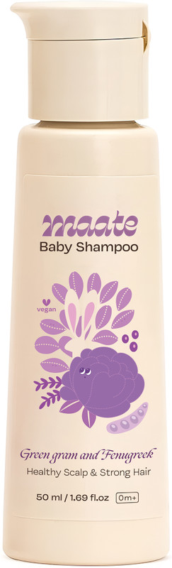 MAATE Baby Shampoo Green Gram & Fenugreek Extracts Soft & Shiny Baby Hair(50 ml)