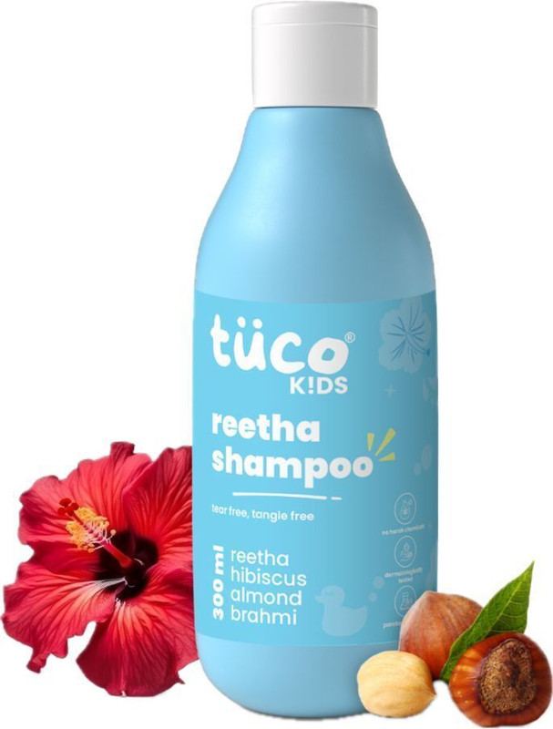 TuCo Intelligent Mild Shampoo for Kids, with Soapnut, Hibiscus to moisturize hair(300 ml)