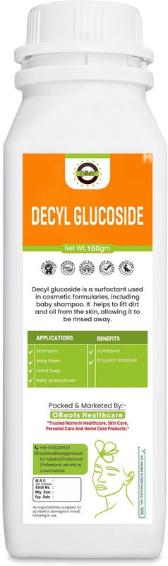 Oroots DECYL GLUCOSIDE (100gm) for shampoo, body wash, hand soap, baby products etc.(100 ml)