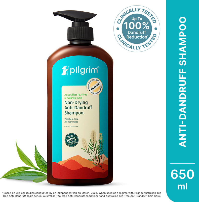 Pilgrim Australian Tea Tree & Salicylic Acid Non-Drying Anti-Dandruff Shampoo(650 ml)