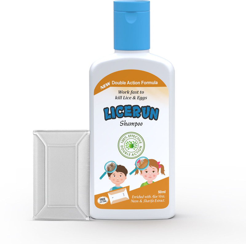 Licerun Herbal Anti-Lice Shampoo with Free Lice Comb | Kills Lice & Eggs(50 ml)