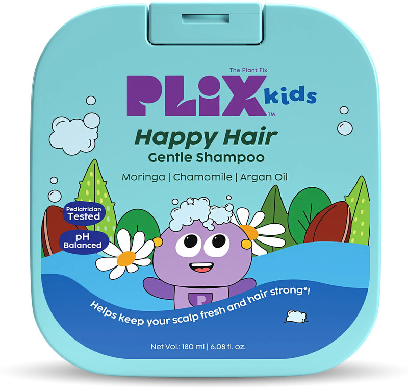 The Plant Fix Plix Kids Shampoo for Gentle Cleansing | Tangle-free hair | Nourished scalp |2+ Years(180 ml)