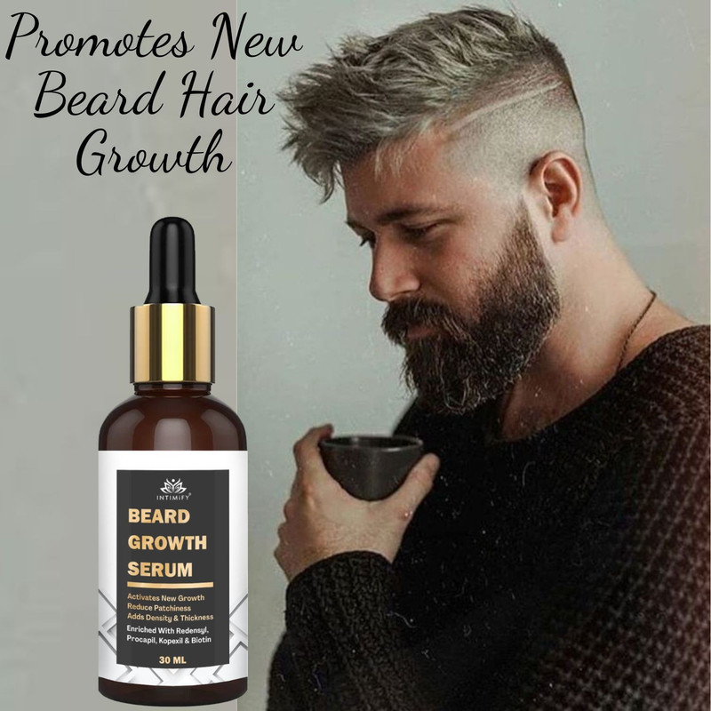 INTIMIFY Beard Growth Serum Faster Growth and Thick Beard Dadi Ke liye Serum Shave Oil(30 ml)