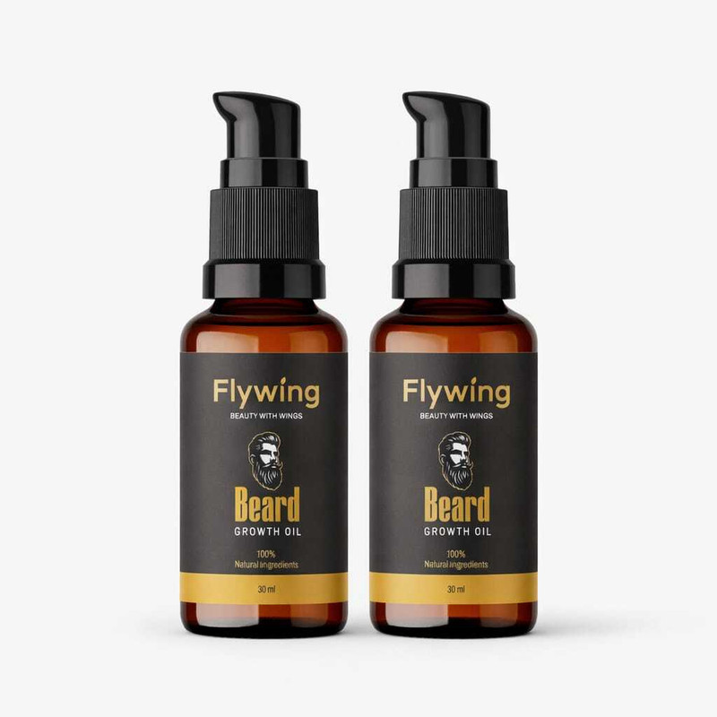 Flywing Natural Beard Growth Oil for Healthy Beard - No Harmful Chemicals (Pack of 2) Shave Oil(30 ml)