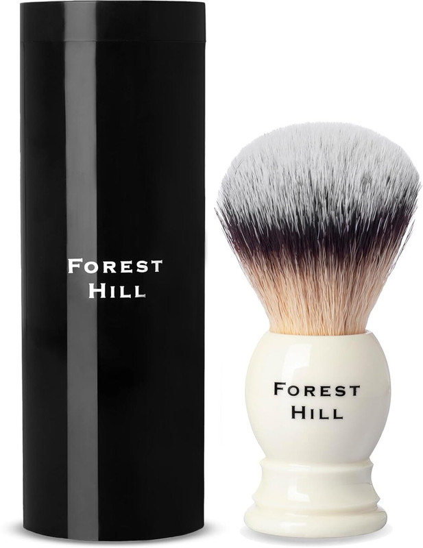Forest Hill Ashford Luxury Super Soft Bristles With Steel Holder, Synthetic Faux Badger Hair Shaving Brush