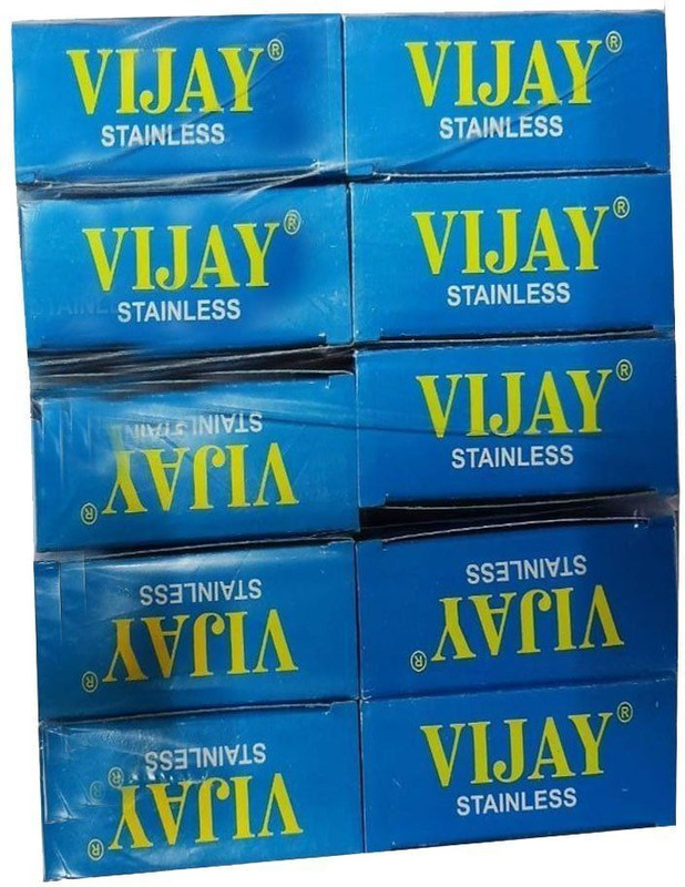Radha KLEEN SHAVE PREMIIUM STAINLESS 500 BLADES (EACH PACKET CONTAIN 50 BLADES) ((Pack of 10)