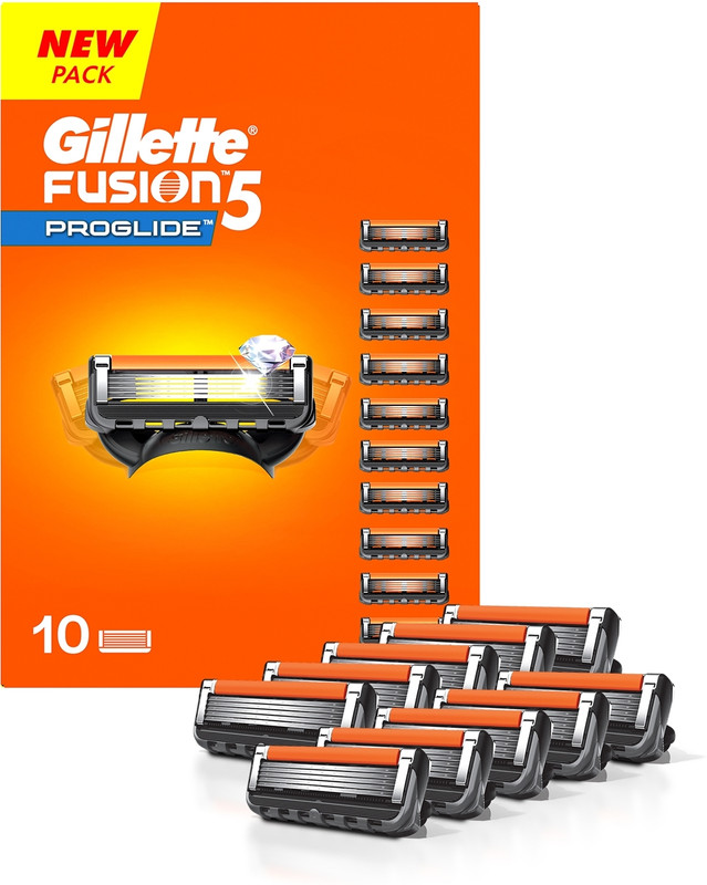 Gillette Fusion Proglide 5-Bladed Cartridges with Precision Blade(Pack of 10)