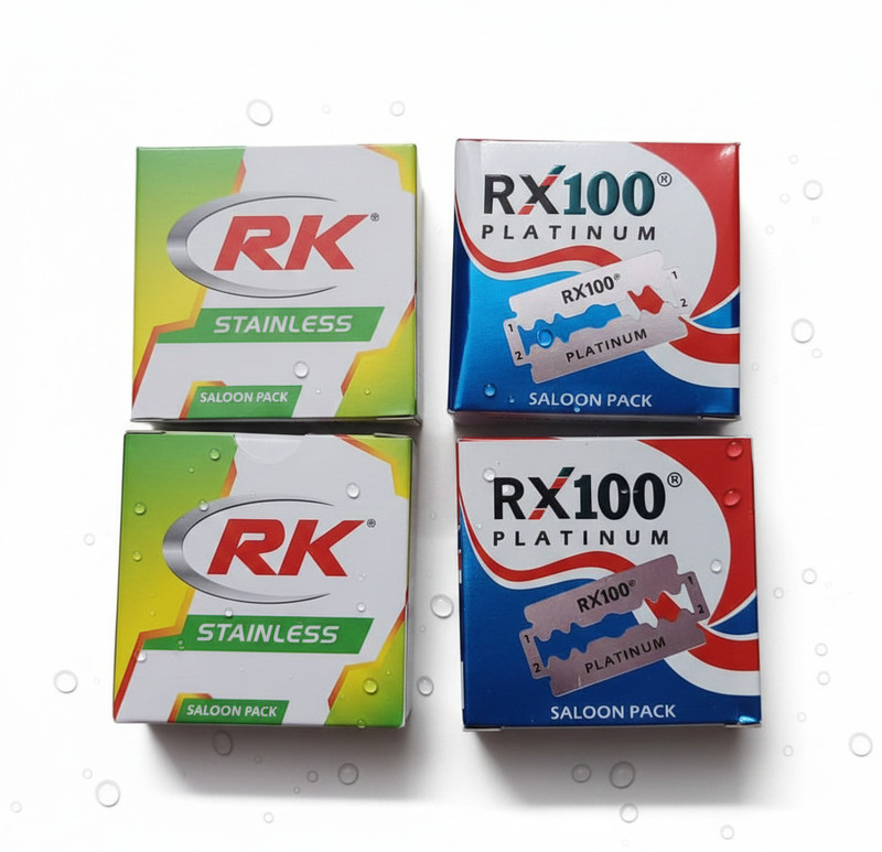 Rk STAINLESS WITH RX 100 SHAVING BLADE 4 PACK (EACH PACK 50 BLADES)(Pack of 4)