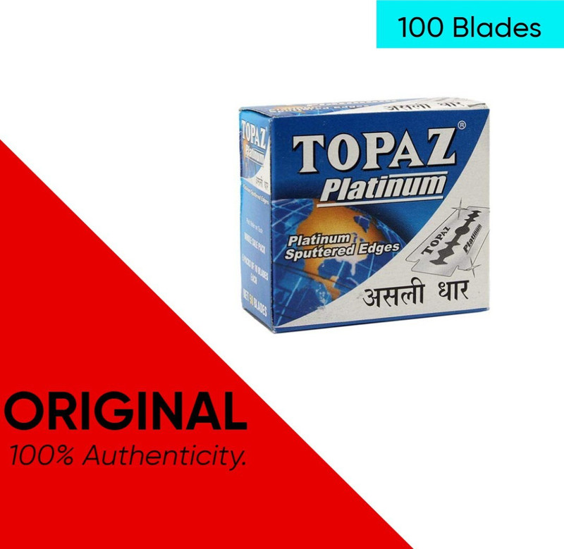 TOPAZ Stainless Steel Platinum Double Edges Shaving Blades(Pack of 2)