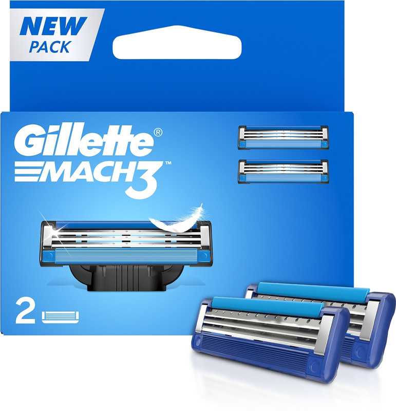 Gillette Mach3 Cartridges with Anti Friction Blades(Pack of 2)