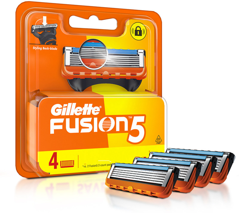 Gillette Fusion 5-Bladed Cartridges with Precision Blade(Pack of 2)