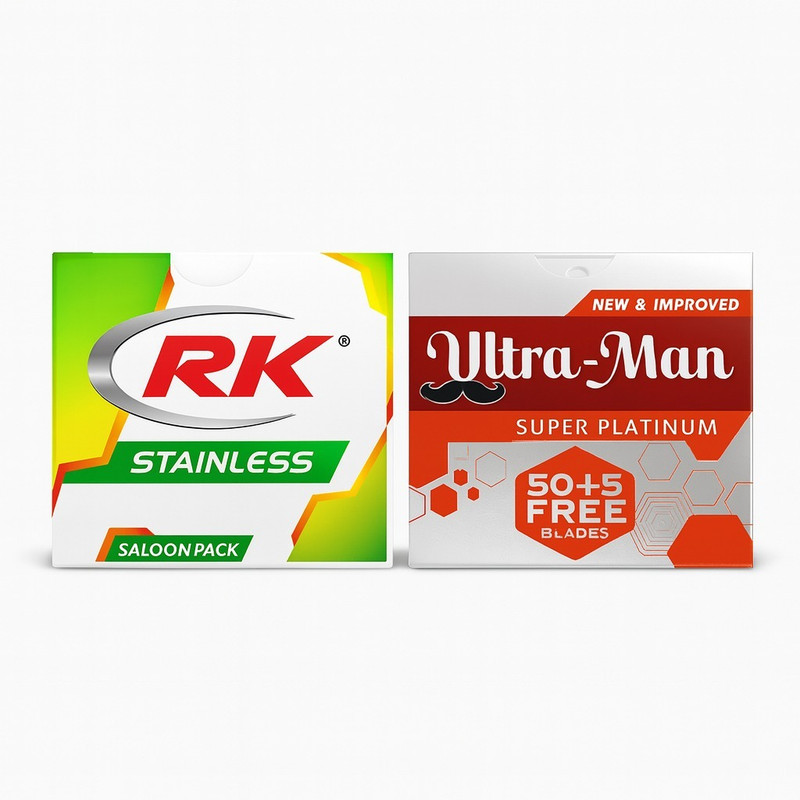 Rk Blades 1 Pack + Ultraman 1 Pack (Combo Pack – 50 Blades Each)(Pack of 2)