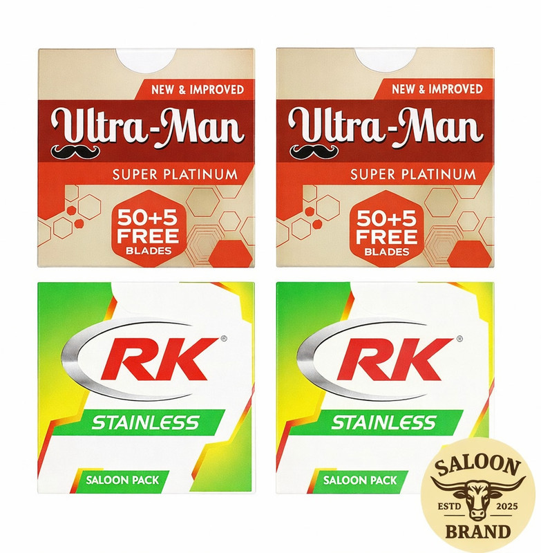 Saloon ULTRA MAN RX 100 SHAVING BLADE FOR MEN COMBO PACK 400 BLADES(Pack of 8)