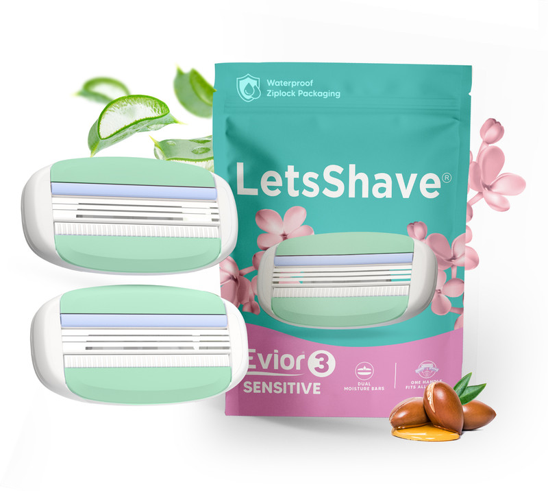 LetsShave Evior 3 Senstive Razor Blade Refills, Bikini Area & Full Body Hair Removal Blade(Pack of 2)