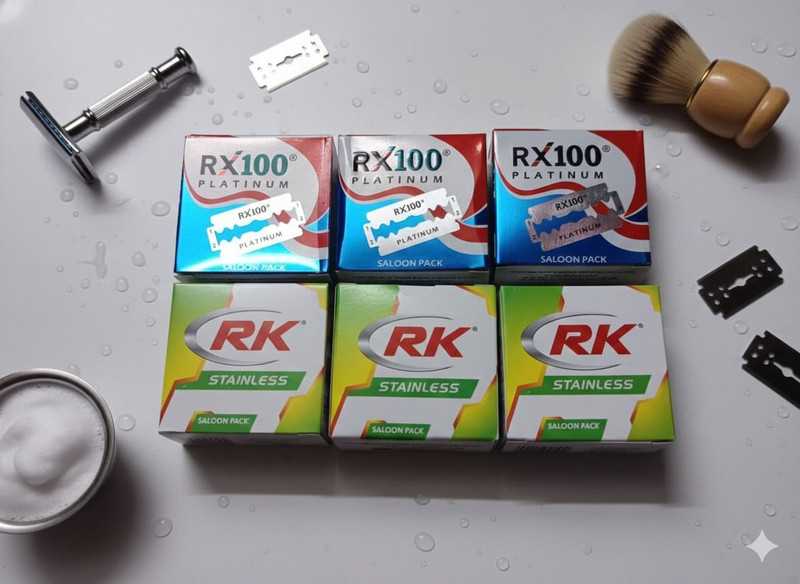Saloon RK Stainless and RX100 Platinum Shaving Blades Combo Pack 500 Blades(Pack of 10)