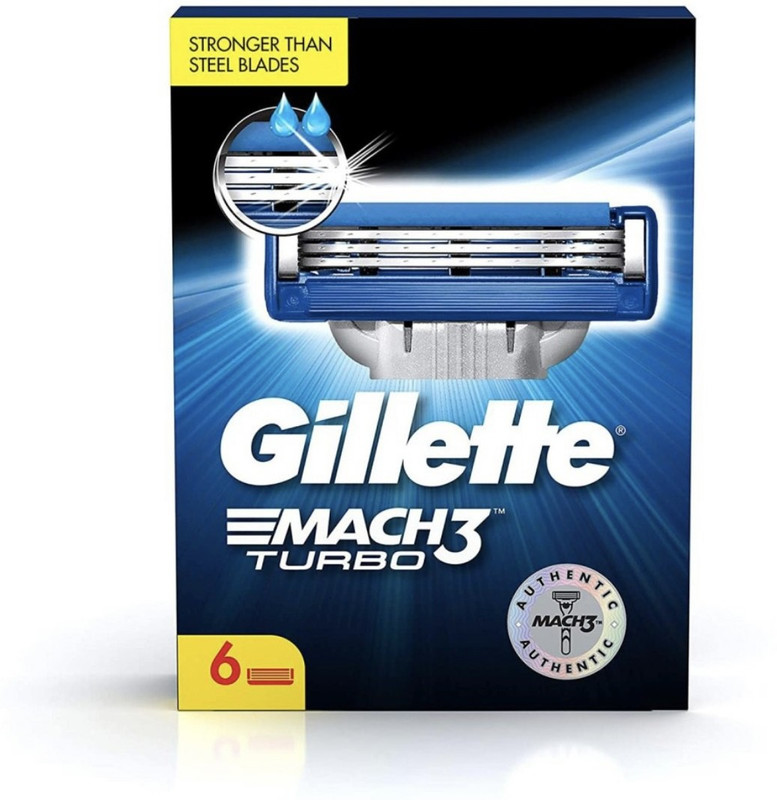 GILLETTE mach 3 turbo blade pack of 6