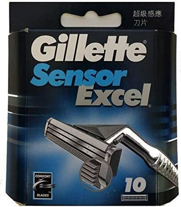 Gillette Sensor Excel Razor Blades for Men, Pack of 10 Blades
