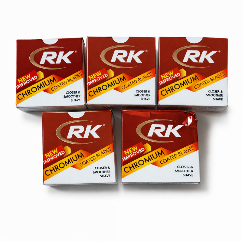 Rk CHROMIUM COATED MEN SHAVING BLADES 300 BLADES (EACH PACKET 50 BLADES)(Pack of 6)