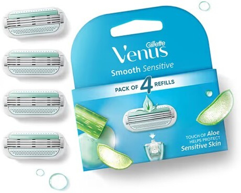 Gillette VENUS ALOE SMOOTH SENSITIVE(Pack of 4)