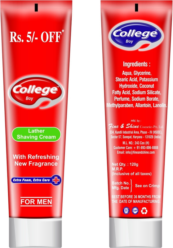 VETONI COLLEGE BOY RED SHAVING Rich Creamy extra gentle fragrance (pack of 8)|960gms|(960 g)