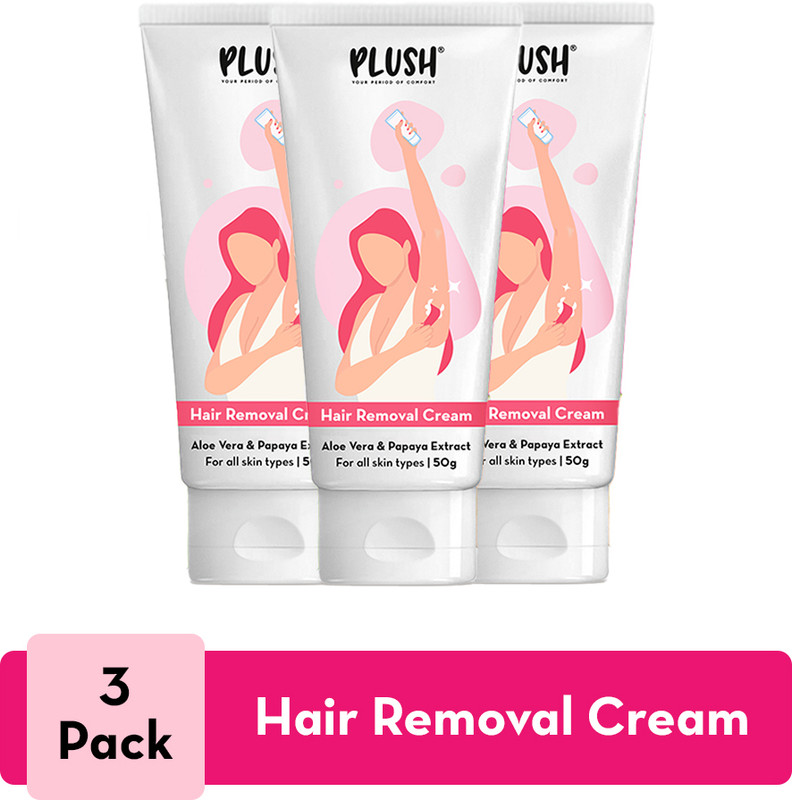 PLUSH Hair Removal Cream with Spatula |Enriched with Aloevera & Papaya|Pack of 2(200 g)