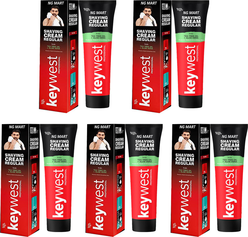NG MART KEYWEST SHAVING CREAM RGULAR FOR INSTANT CLEAN & SMOOTH SKIN PAK OF - 120g x 2(240 g)