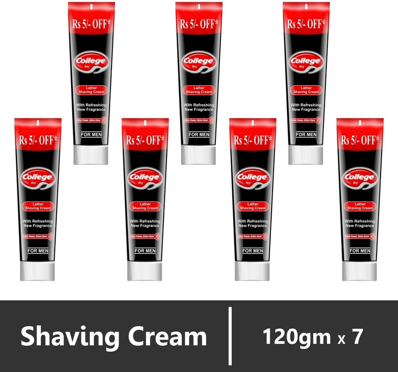 VETONI COLLEGE BOY BLACK SHAVING CREAM FOR MEN (PACK OF 7)120GMSEACH |840GMS|(840 g)