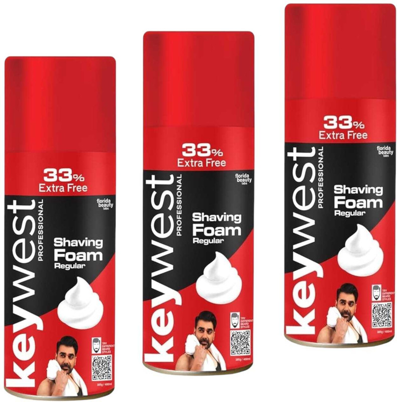 NG MART KEY WEST REGULAR SHVING FOAM FOR PERFACT SHAVES & GLOW SKIN PACK OF - 500g x1(500 g)