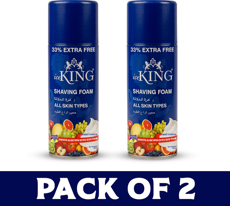 VETONI SHAVING FOAM FRUITY PUNCH FOR ALL SKIN TYPE(Pack of 2)400g each |800gm|(800 g)
