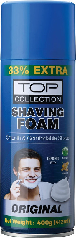 Top Collection Shaving Foam - Citrus Lime | Enriched with Aloe Vera and Vitamin E(400 g)