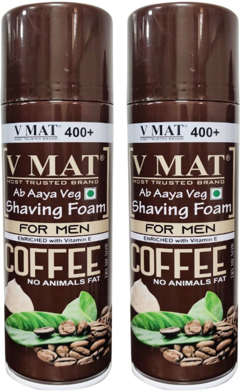 v mat Coffee Shaving Foam - Pack of 2(800 g)
