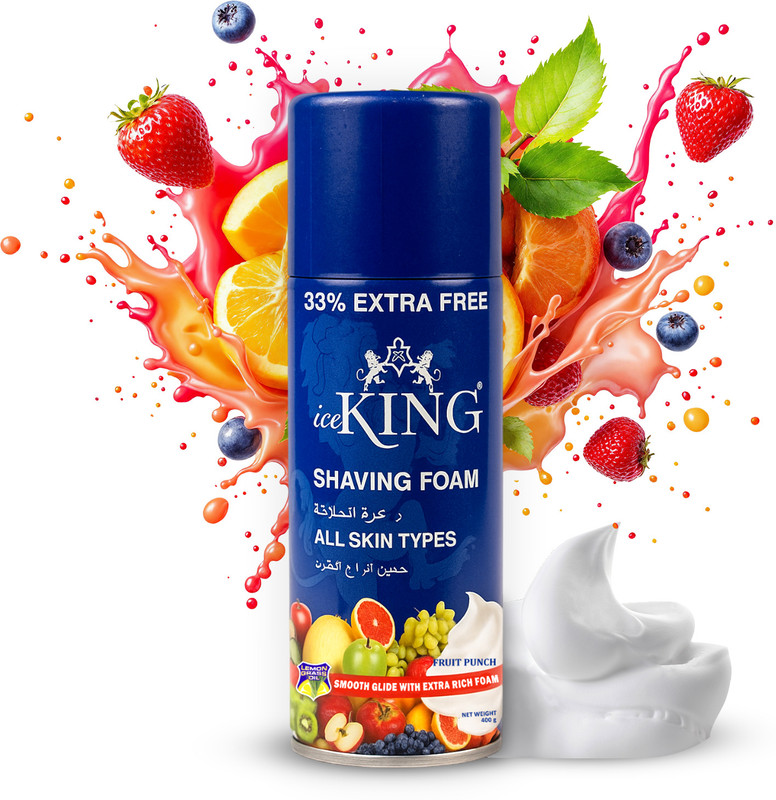 VETONI Ice King No.1 Shaving Foam Fruity Punch Natural and Soft shave|(Pack of 1)400gm(400 g)