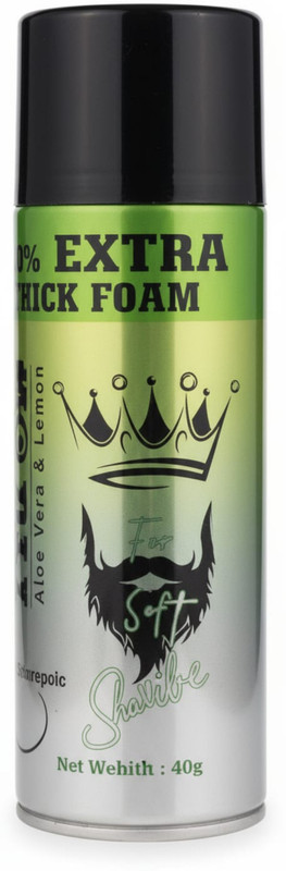 TruOm Antiseptic Thick Shaving Foam for Men Soft Beard Aloe Vera & Lemon(400 g)
