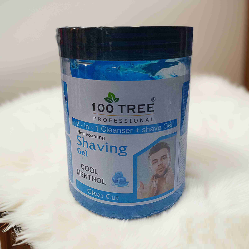 100Tree Non Foaming Shaving Gel Transparent 2 in 1-Cleanser+Shave Gel-Cool Menthol(800 g)