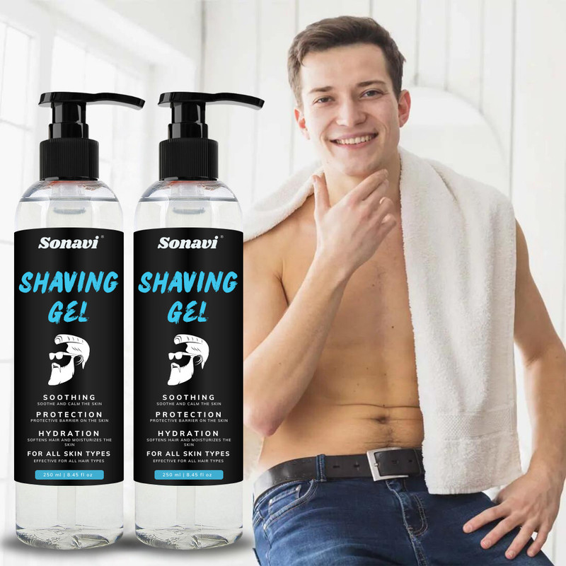 Sonavi Non Foaming Shaving Gel for Men With Aloe Vera n Glycerin Transparent Shave Gel(500 ml)