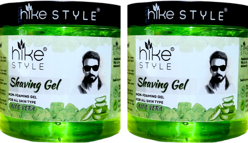 HIKE STYLES Shaving Gel 500*2 1000ML , Non Foaming Shaving Gel (AQUA) PACK OF 2PC(1000 ml)