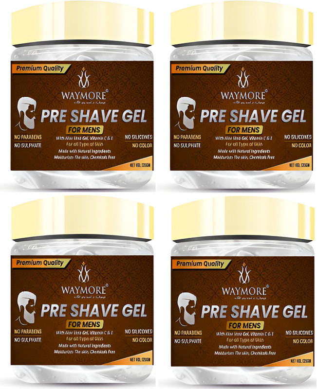 WAYMORE Pre shave gel 120 gm with aloe vera gel, vitamin C & E pack of 2(240 g)