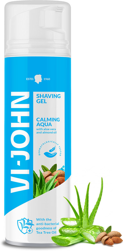 VI-JOHN Calming Aqua Shave Gel with Almond Oil & Aloe Vera(200 ml)