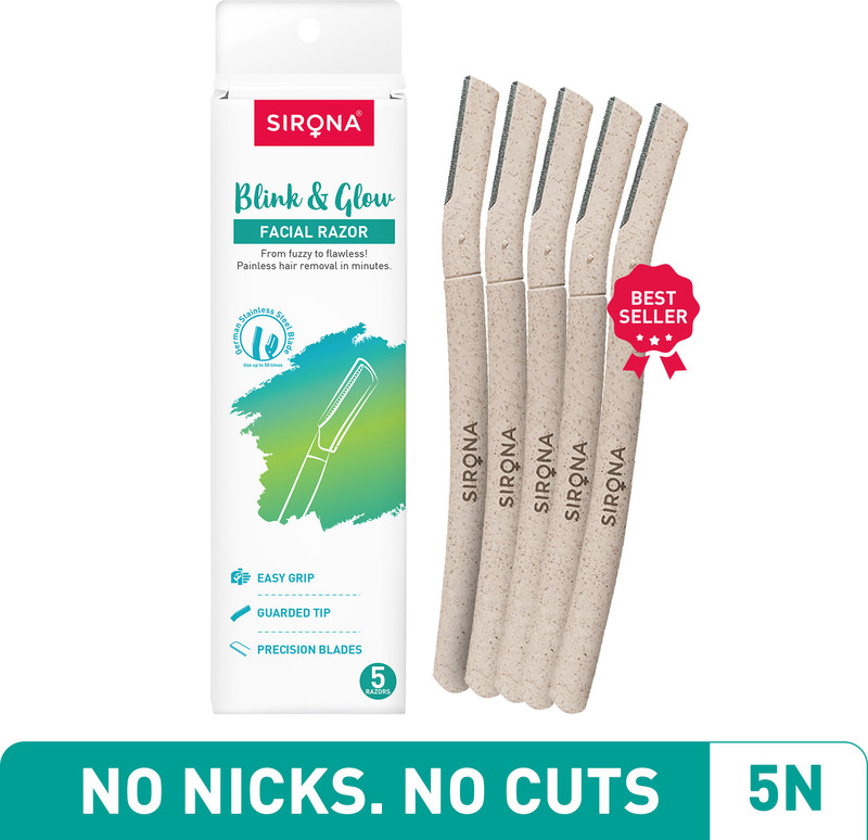SIRONA Blink & Glow Face Razor for Women | Eyebrow, Upper Lip, Women(Pack of 5)