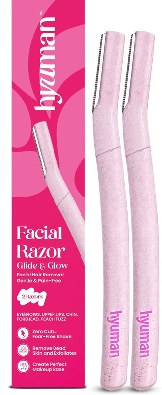 Hyuman Face Razor Glide & Glow for Facial Hair, Reusable, Eyebrows,Upper Lip,Chin, Women(Pack of 8)