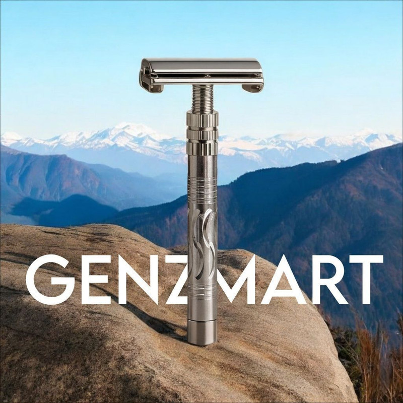 GenZmart Double Edge Brass Razor for Men with Textured Handle and Sharp Finish, Men