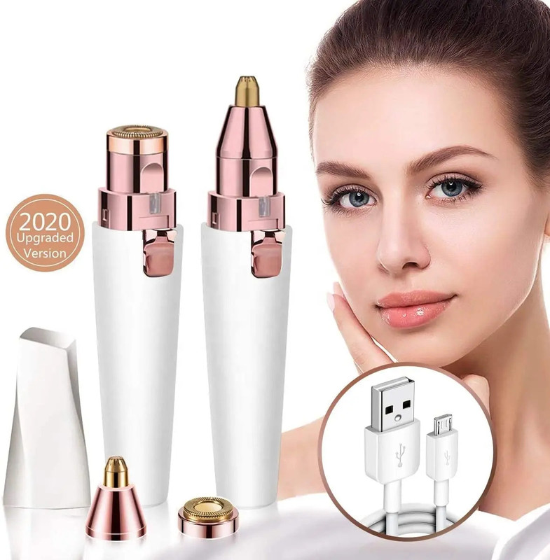 UBRONIK 2-in-1 Eyebrow Trimmer & Facial Hair Remover – Smooth & Gentle, Women