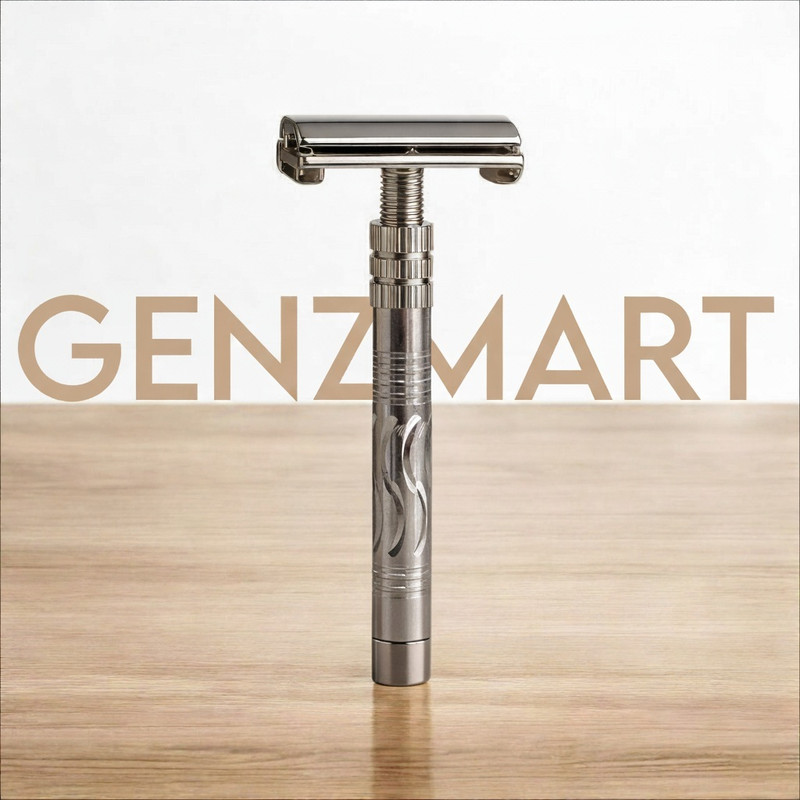GenZmart Textured Metal Grip Double Edge Razor for Men for Perfect Grooming, Men