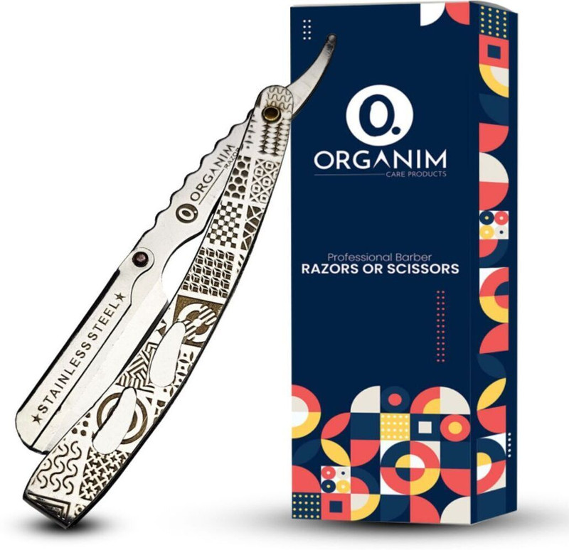 Organim care products Full Stainless Steel Barber Ustra - Premium Silver Metal Ustara Salon Shaving, Men & Women