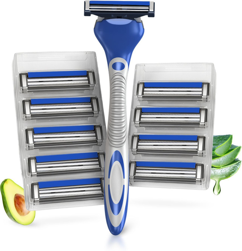 LetsShave Pro 2 Max Twin Blade Shaving Razor for Men with Aloe Blades refills (Value Set), Men
