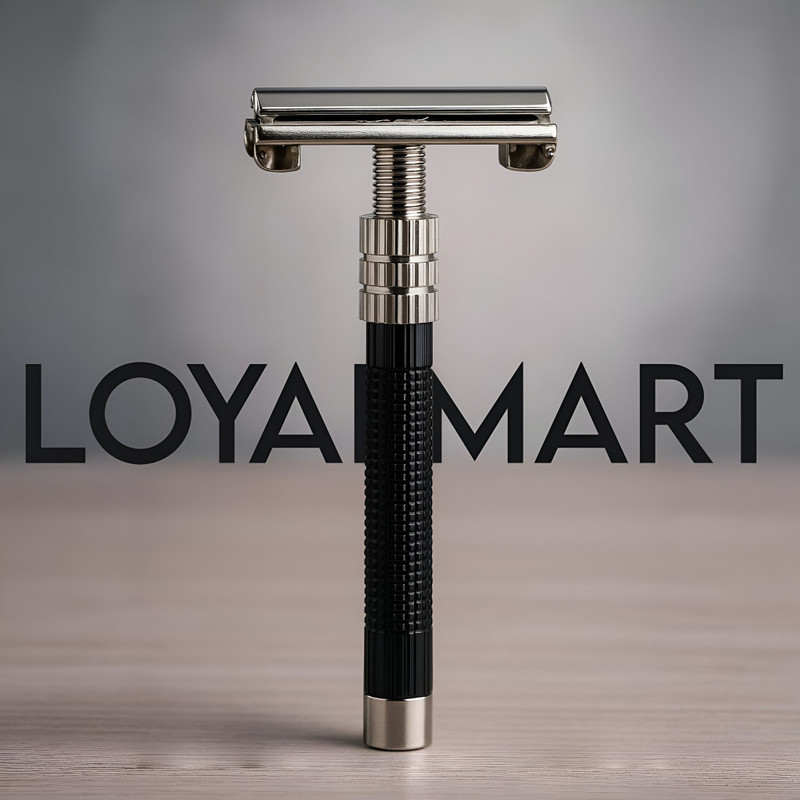 Loyalmart Premium Safety Razor Long Handle Butterfly Open Double Edge Razor, Men