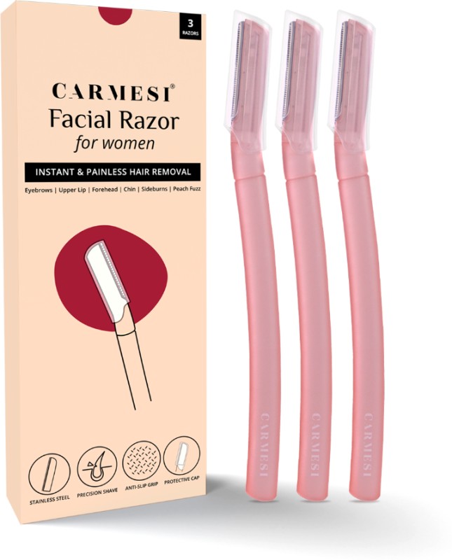 Carmesi Facial Razor for Women - For Instant & Painless Hair Removal - Pack of 3(Pack of 3)