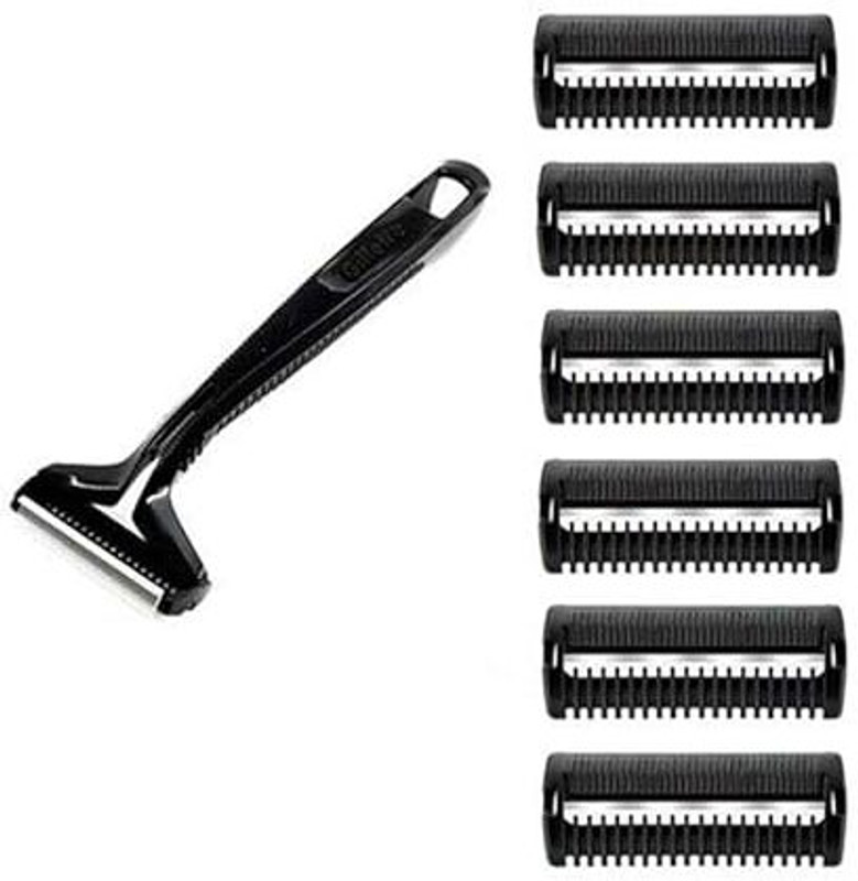 alku Guard Manual Shaving Razor Blades -6 Cartridges + 1 Razor, Men, Men & Women(Pack of 7)