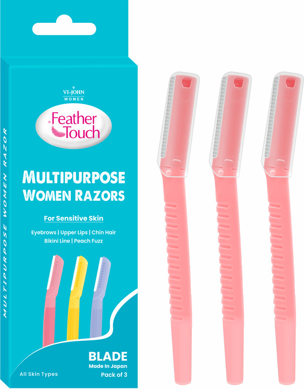 VI-JOHN WOMEN Feather Touch Multi Purpose Facial Razor For Instant & Painless Hair Removal, Women(Pack of 3)
